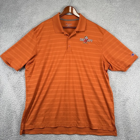 Champion Grumpy Polo Shirt Men's‎ 2XL Orange embroidered GOLF - Picture 1 of 8